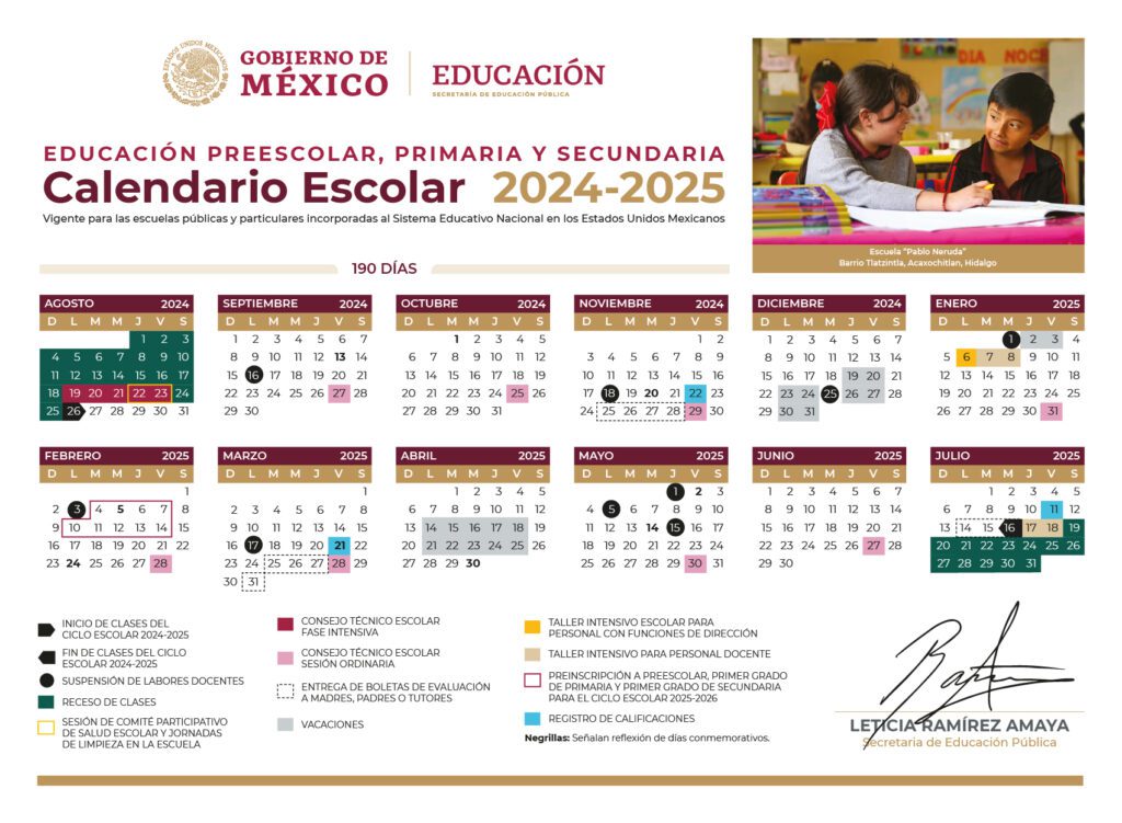 calendario escolar