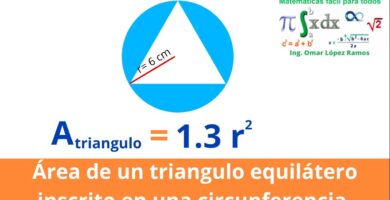 como calcular el area de un triangulo inscrito en una circunferencia