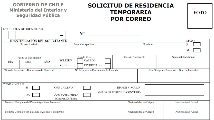 como llenar una solicitud de visa dependiente en chile
