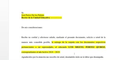 como redactar una carta de solicitud de cierre de ano escolar