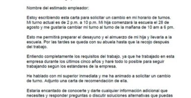 como redactar una carta para solicitar cambio de jornada escolar
