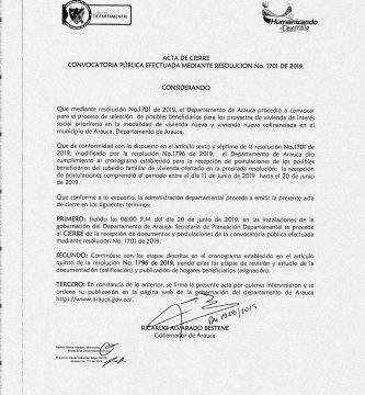 como se cierra un acta