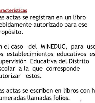 cuales son las caracteristicas de un acta
