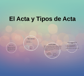 cuales son los tipos de actas
