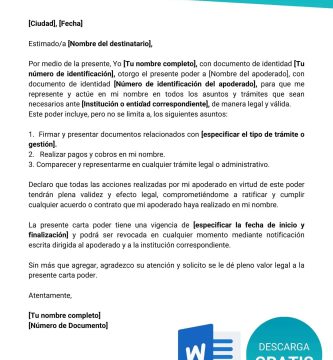 cuales son los tipos de carta poder