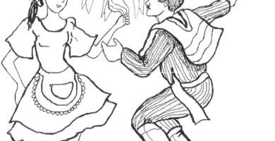donde encontrar dibujos de pareja de huasos bailando cueca para colorear