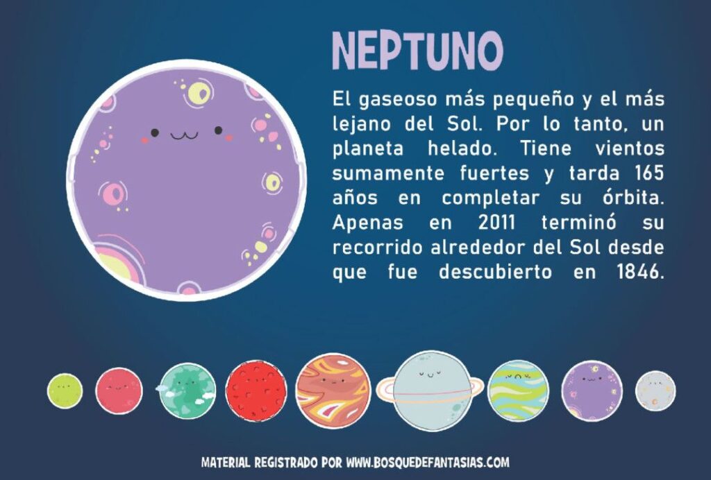 que caracteristicas tiene el planeta neptuno para ninos